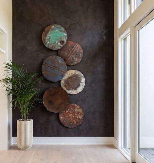 Reclaimed Oil Drum Wall Disc, Individual Pieces, Assorted Colors and Depths