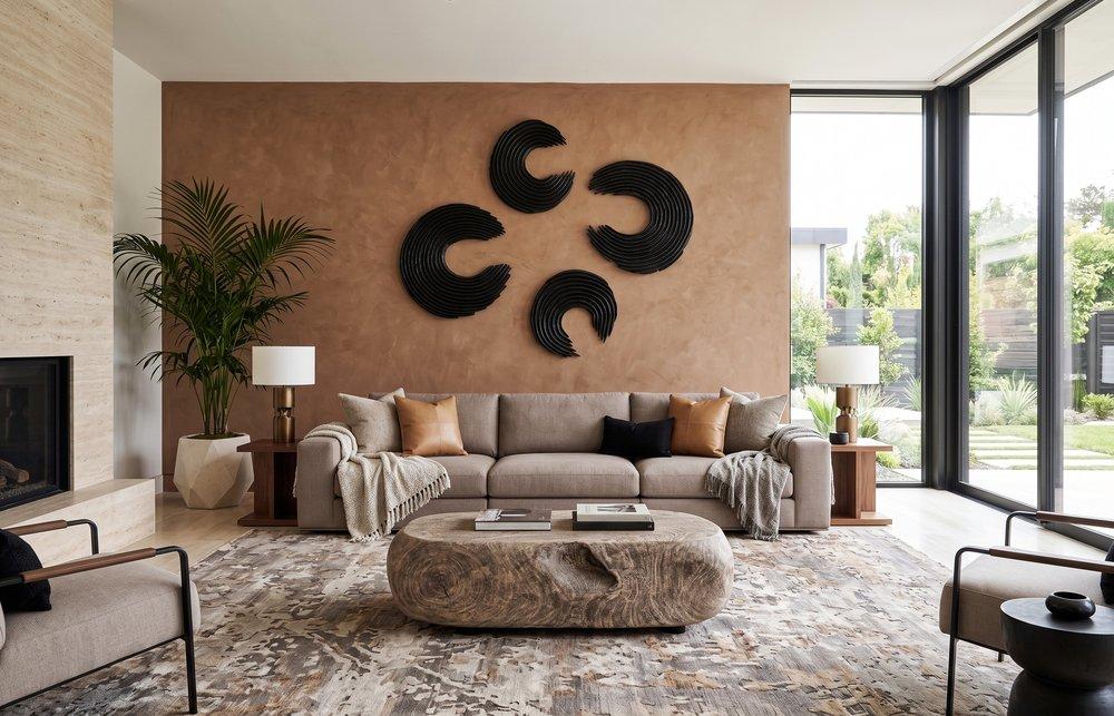 Swoop Wall Art , Black Wood , Large