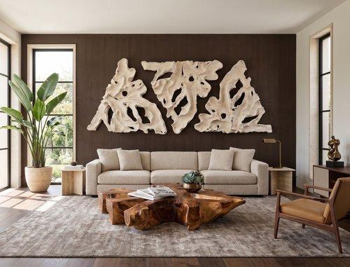 Contour Cast Root Triangle Wall Art, Faux Bleached