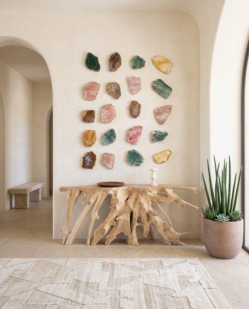 Gem Wall Tile in Brass Setting, Purple Quartz