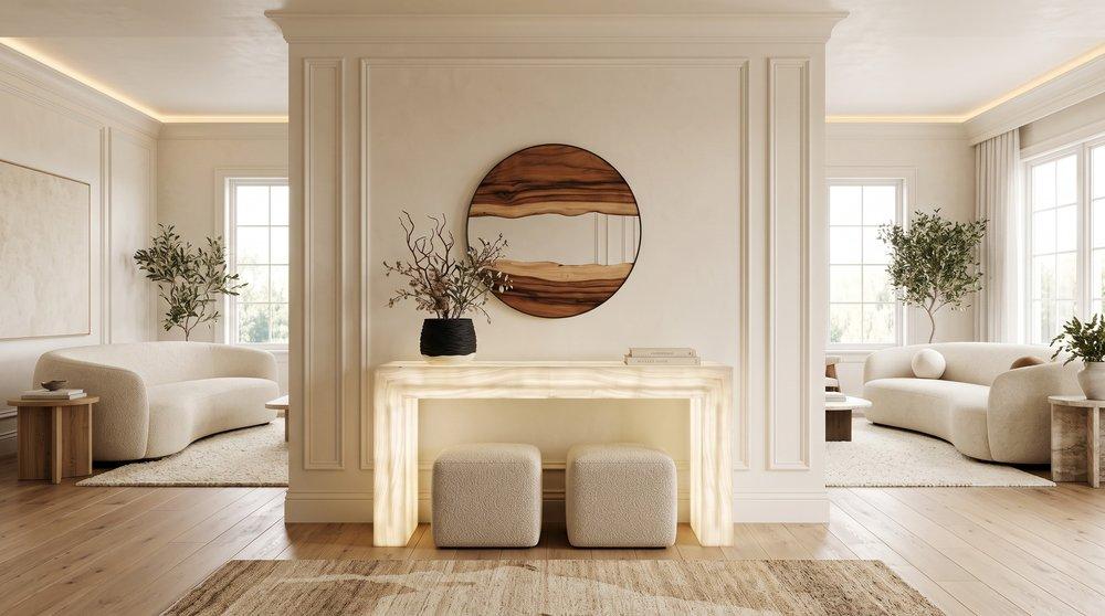 Onyx Console Table, Clear White