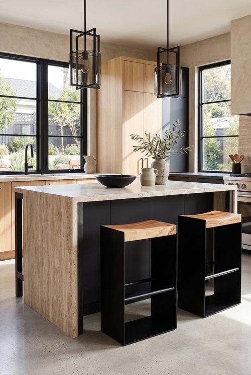 Iron Frame Bar Stool, Natural