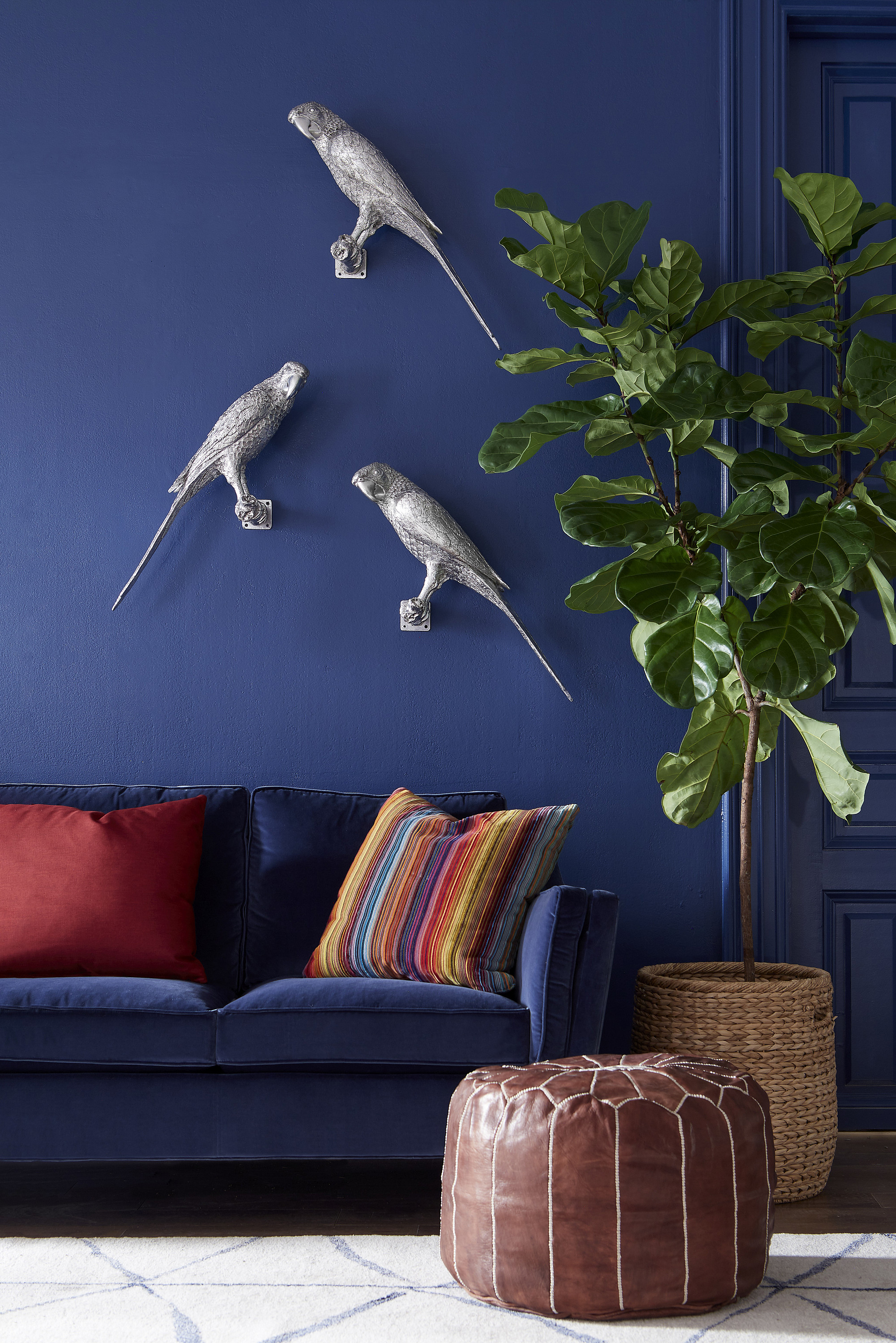 Phillips Collection Every Piece Of Conversation Parrot Looking Right Wall Sculpture Silver Leaf