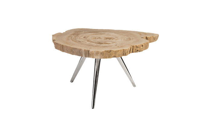 Petrified Wood Coffee Table Stainless, Phillips Collection Petrified Wood Side Table