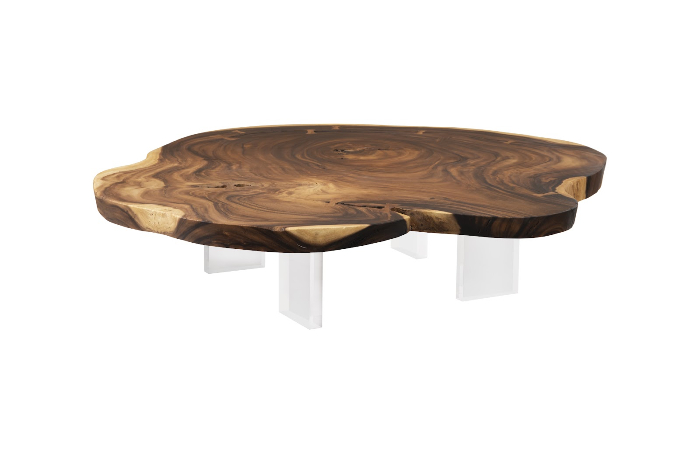 Floating Large Natural Coffee Table, Floating Wooden Coffee Table