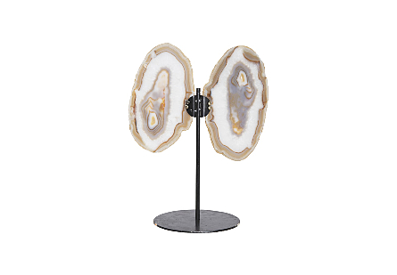 Agate Butterfly Sculpture on Stand, XL