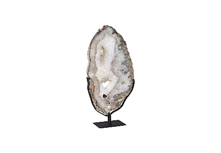 Agate Thick Plate On Stand, Large Assorted