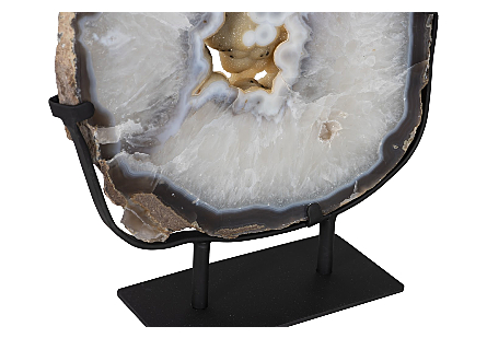 Agate Thick Plate On Stand, Medium Assorted
