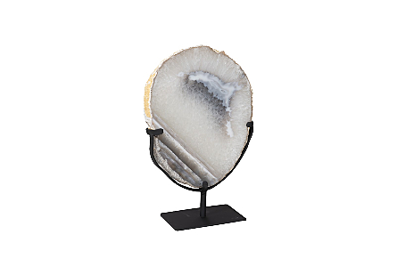 Agate Thick Plate On Stand, Small Assorted