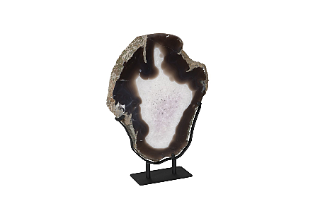 Agate Thick Plate On Stand
