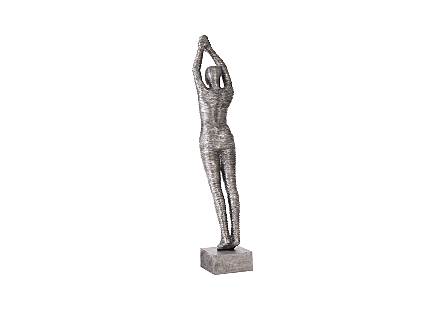 Standing Diving Sculpture Black/Silver, Aluminum