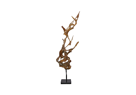 Teak Root Sculpture on Stand Natural
