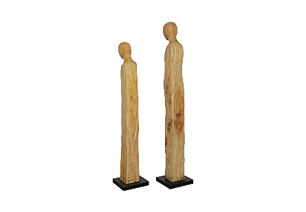 Abstract Figures Sculpture Set of 2, Natural