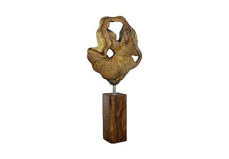 Metallurgy Wood Sculpture, Stainless Steel Natural