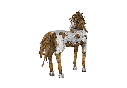 Mustang Horse Armored Sculpture Standing