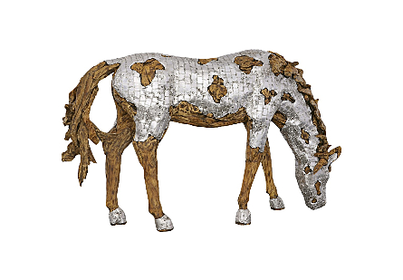 Mustang Horse Armored Sculpture Grazing