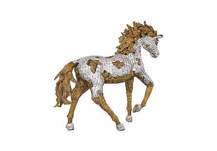 Mustang Horse Armored Sculpture Galloping