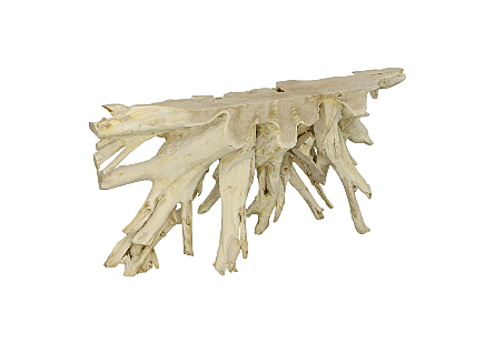 Teak Root Console Table Bleached