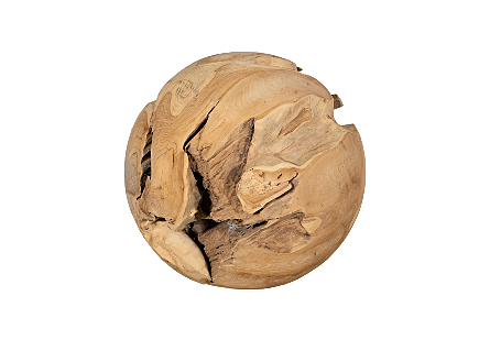Teak Wood Ball Extra Large, Bleached