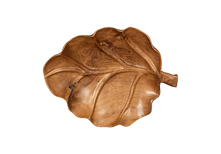 Leaf Bowl Teak Wood Natural