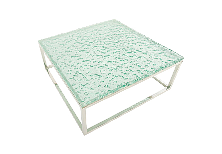 Bubble Glass Coffee Table Stainless Steel Base