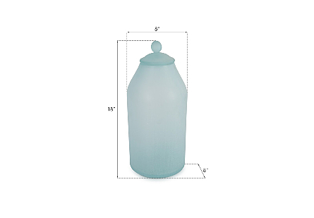Lidded Frosted Glass Bottle Small