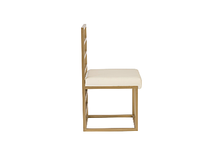 Ladder Dining Chair Natural/Brass Finish 