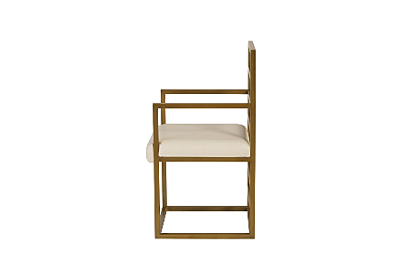 Ladder Arm Chair Natural/Brass Finish 