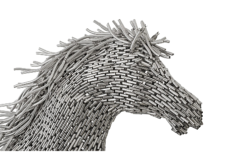 Horse Pipe Sculpture Galloping, Stainless Steel