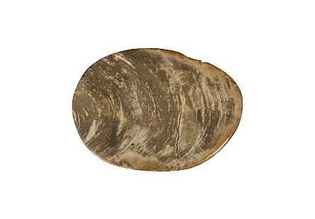 Petrified Wood Stool, Polished Cream , 15"-18" x 17"-19"h Assorted
