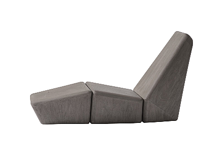 Monolith Lounge Chair Merbau Wood, Gray