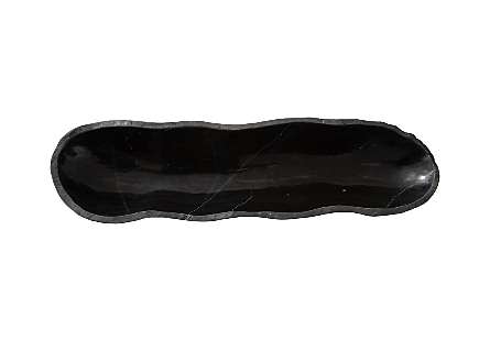 Aragonite Canoe Bowl Black, Medium 