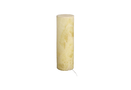 Onyx Lamp Pedestal Cylindrical, White