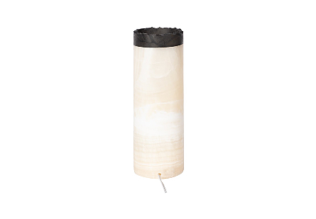Onyx Cylindrical Lamp White, Top Black