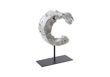 Cast Eroded Wood Semi-Circle Sculpture