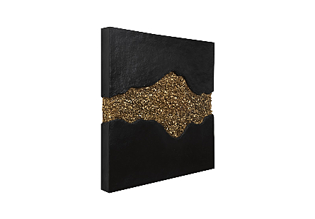 Geode Texture Panel Black and Gold Wall Decor