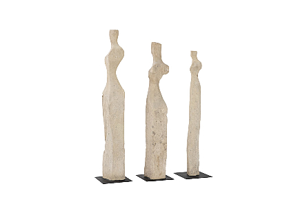 Cast Women Sculptures, Roman Stone Set of 3