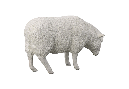 Glossy White Sheep Sculpture