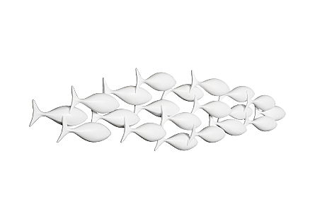 School of Fish Wall Art Matte White