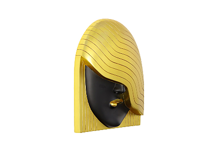 Fashion Faces Left Wave Black and Gold Wall Art