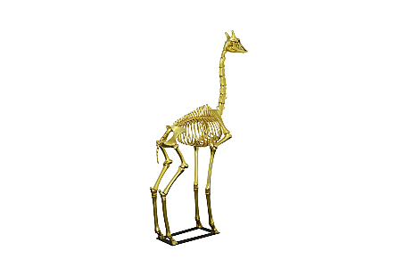 Large Gold Giraffe Skeleton Sculpture