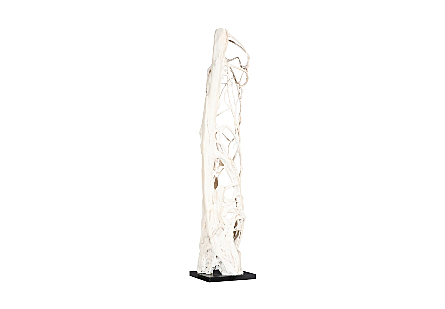 Cast Entwined Root Column Sculpture, Faux Bleached