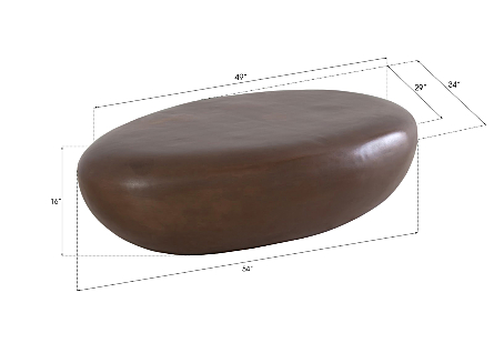 River Stone Large Bronze Coffee Table