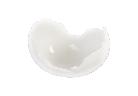 Burled Bowl Glossy White