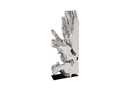 Cast Freeform Silver And White Sculpture