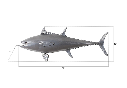 Bluefin Tuna Gray Wall Sculpture