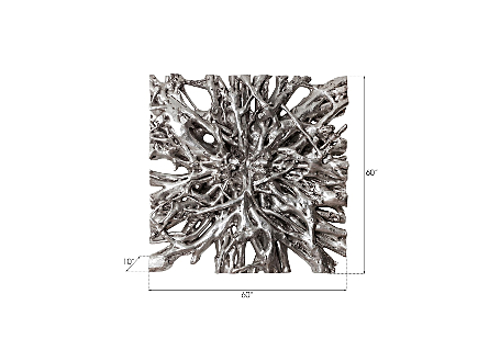 Square Root Wall Art Silver Leaf, LG