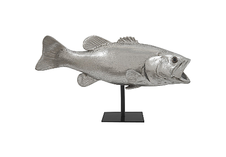 Large Mouth Bass Fish with Stand
