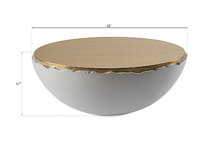Broken Egg Coffee Table White and Gold Leaf