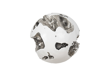 Cast Root Wall Ball Silver Leaf, White, LG